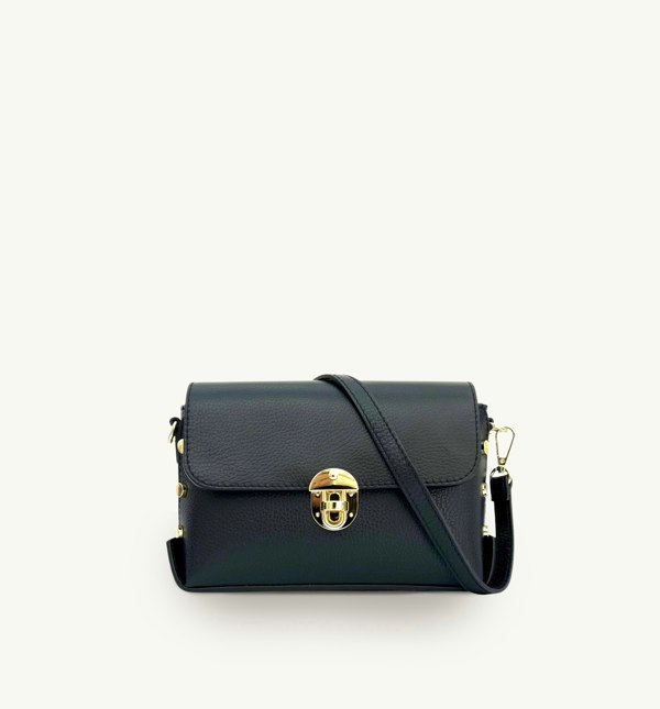 Apatchy London The Bloxsome Leather Crossbody Bag - Black