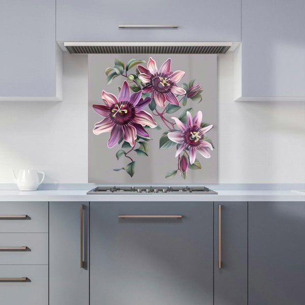 Warren Reed - Designer Purple Passion Flowers Kitchen Splashback