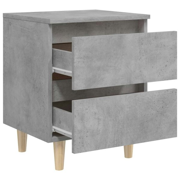 Berkfield Bed Cabinet with Solid Pinewood Legs Concrete Grey 40x35x50 cm