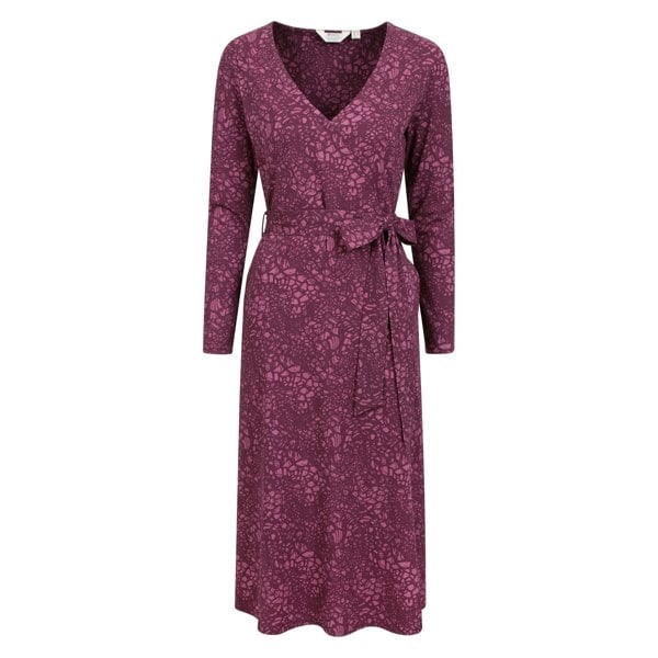 Mountain Warehouse Women's Santorini Floral Long-Sleeved Midi Dress - Burgundy