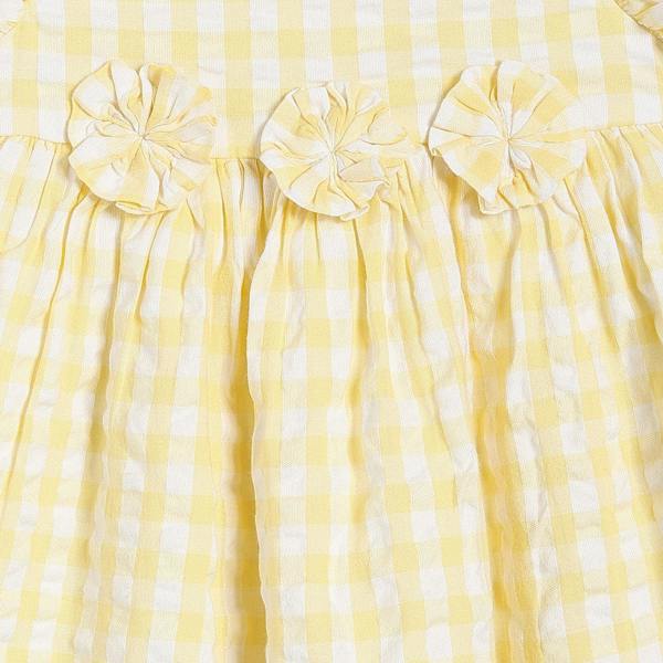Mini Cuddles Baby Girls Checked Woven Dress, Yellow