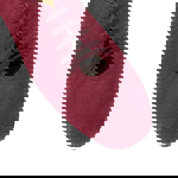 Embassy London Skyline - Burgundy - Women's Suede Lace Up Ballet Pump