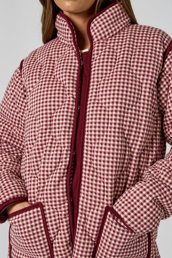 Urban Bliss Gingham Quilted Coat