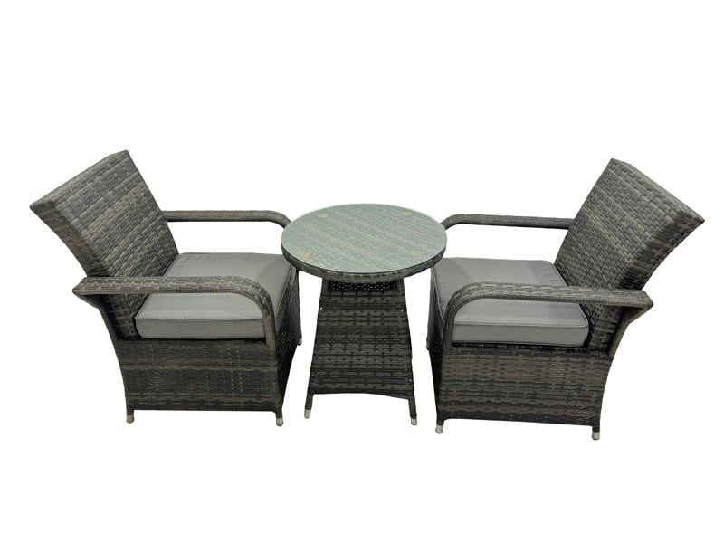 Fimous Rattan Garden Furniture Dining Set Table And Chairs Wicker Patio Outdoor 2 chairs plus small round table