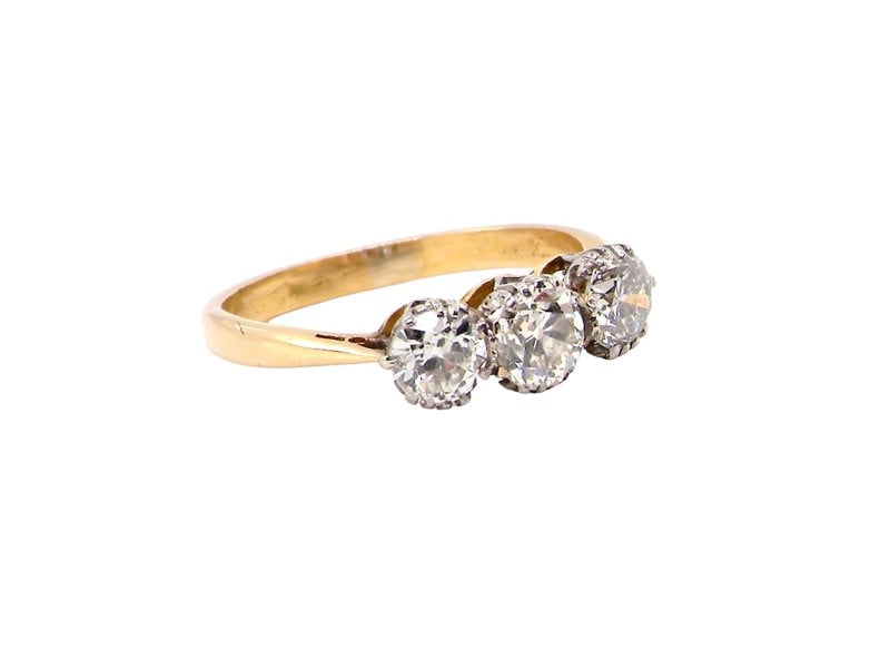 three stone diamond ring