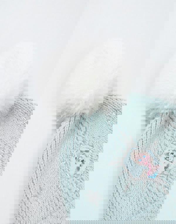 Disney Girls Blue Frozen Beanie and Gloves Set (One Size)