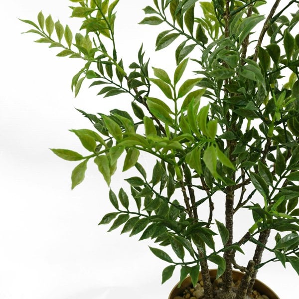 Leaf 60cm Artificial Nandina Bonsai Ficus Tree