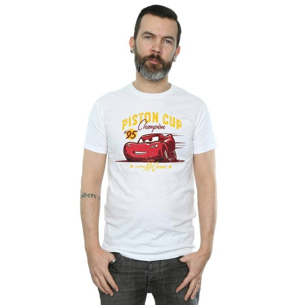 Disney Mens Cars Piston Cup Champion T-Shirt - White