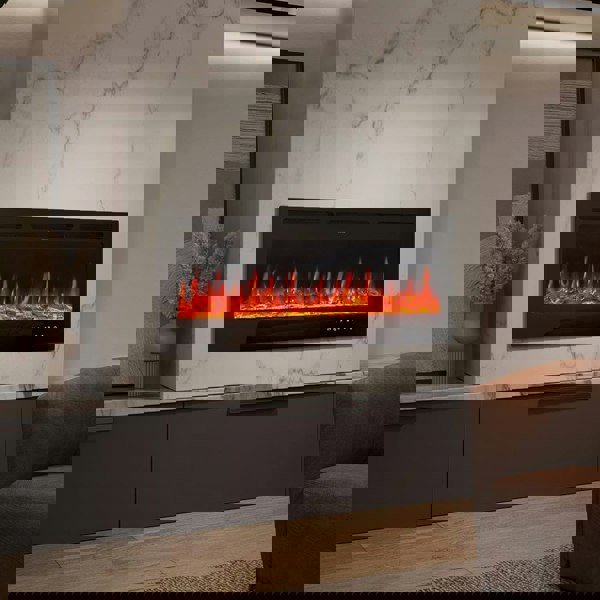 50 Inch Wall Mounted Electric Fireplace Insert Heater 9 Flame Colours 1800W Wall Mounted Fireplaces Living and Home