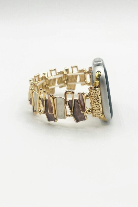 SVNX Apple Watch Strap in Abstract Pattern in Gold