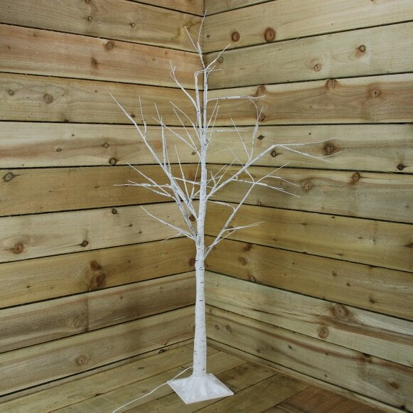 Samuel Alexander 2.4m (8ft) Indoor Outdoor Christmas Lit Birch Tree with 136 Ice White LEDs