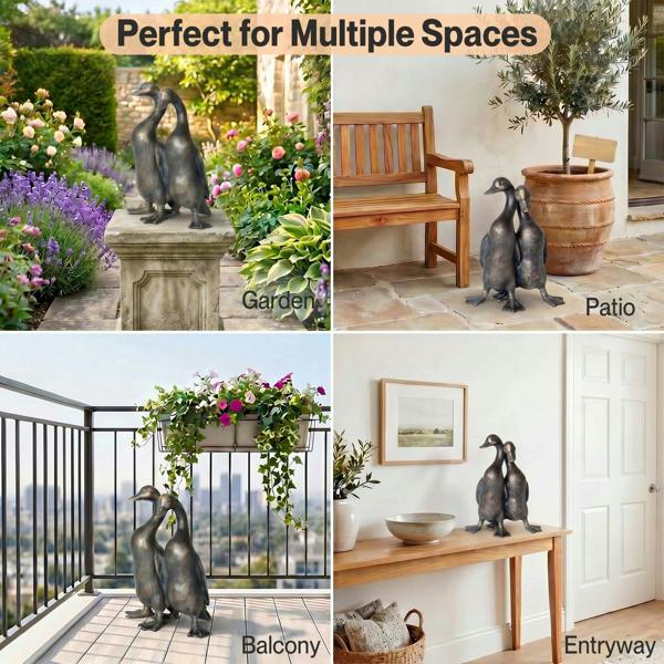 Levede&nbsp; Outdoor Resin Duck Sculpture Garden Ornaments Patio Yard&nbsp; Bronze color