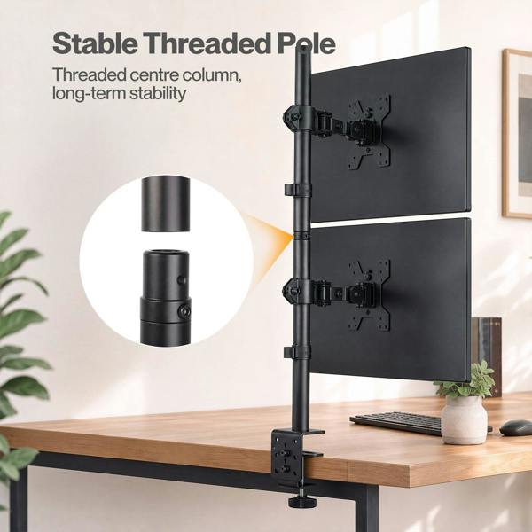 Levede Dual Monitor Arm Adjustable Desk Mount For 13-34 Inch Computer Black