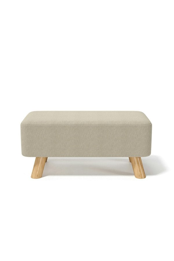 Living and Home 57cm W Beige Rectangular Tofu-shaped Footstool