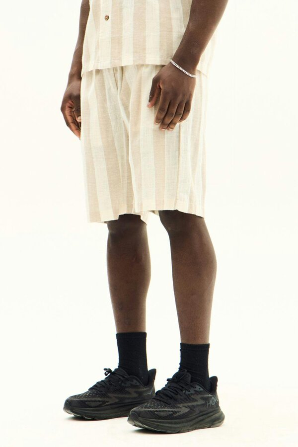 Men’s Striped Short Sleeve Shirt & Shorts Co-Ord Set