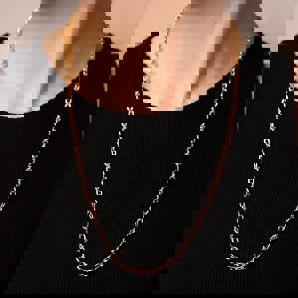 Gold Trip Vintage Long Textured Chain Necklace