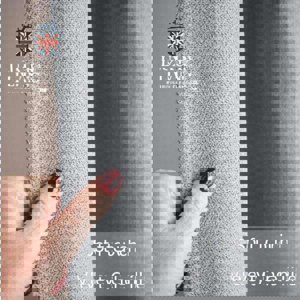 Luxury Living Velvet Chenille Thermal Fleece Lined Single Eyelet Door Curtain