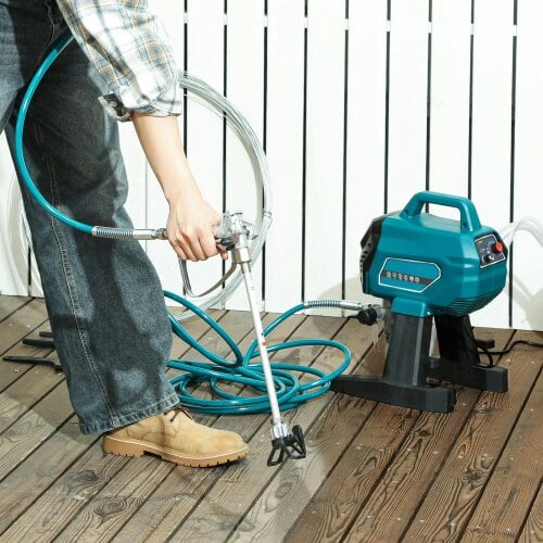 Bobobiy Airless Paint Sprayer, Thinning-Free Electric Paint Spray Gun for Walls, 200 Bar High Pressure, 1.5L/min Flow Rate, 7.5m Hose, Blue