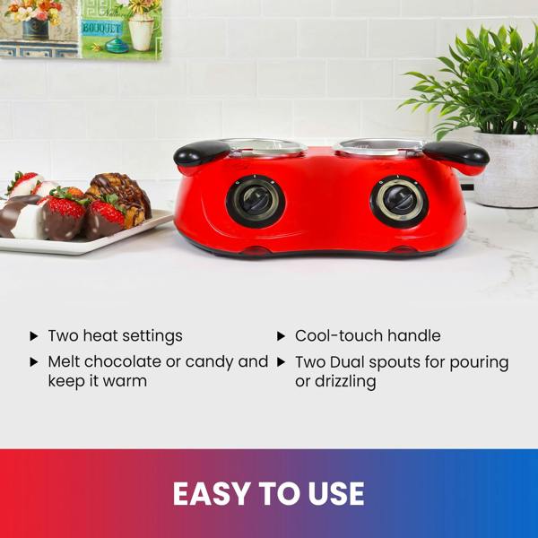 Total Chef Chocolate Melting Pot  500g Electric Fondue Set for Candy Making, Dipping & Desserts