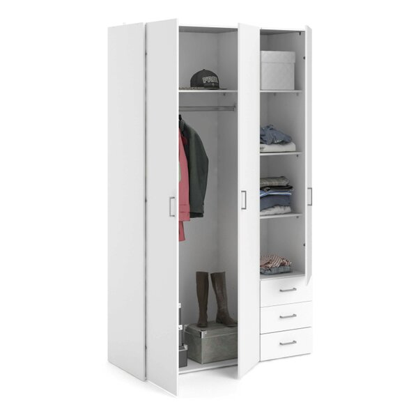 Wyld Haus Munich White Wooden 3 Doors 3 Drawers 5 Shelves