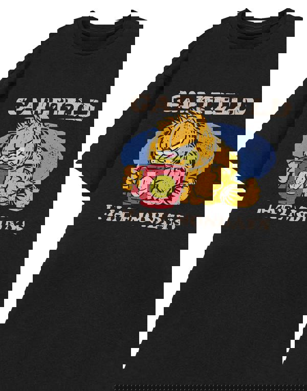 Garfield Mens Black I Hate Mondays Short Sleeved T-Shirt