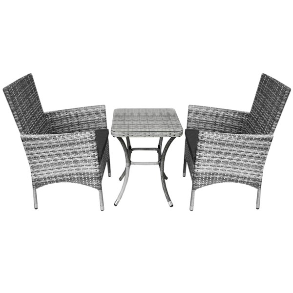 Monstershop Jardí Rattan Bistro Set Light Grey