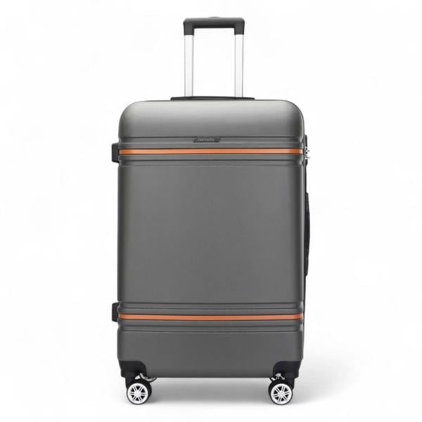 Infinity Luggage Hard Shell Modern Dual 4 Wheel Luggage Suitcase Set