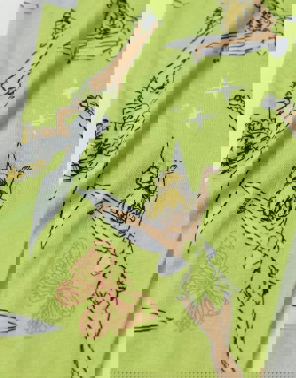 Disney Tinkerbell Girls Green Character Long Sleeve Long Leg Pyjama Set