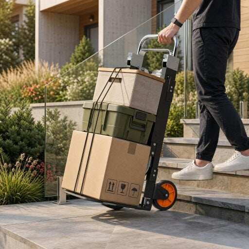 HOMCOM 2-in-1 Folding Sack Truck & Platform Trolley, Heavy Duty 220kg/120kg