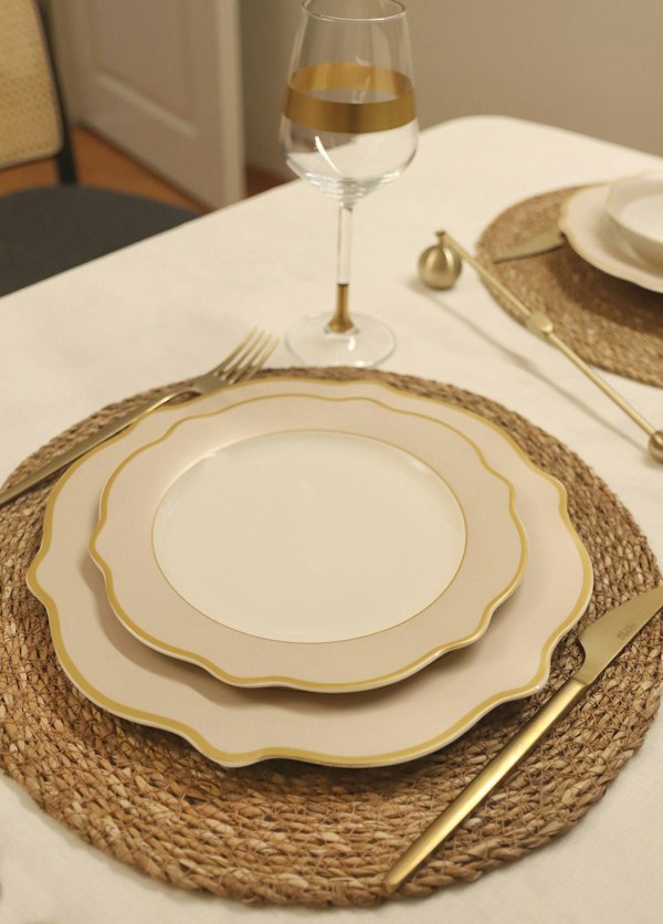 Rozi Jaswely Collection Porcelain Side Plates, Set of 6 (Sand Beige)