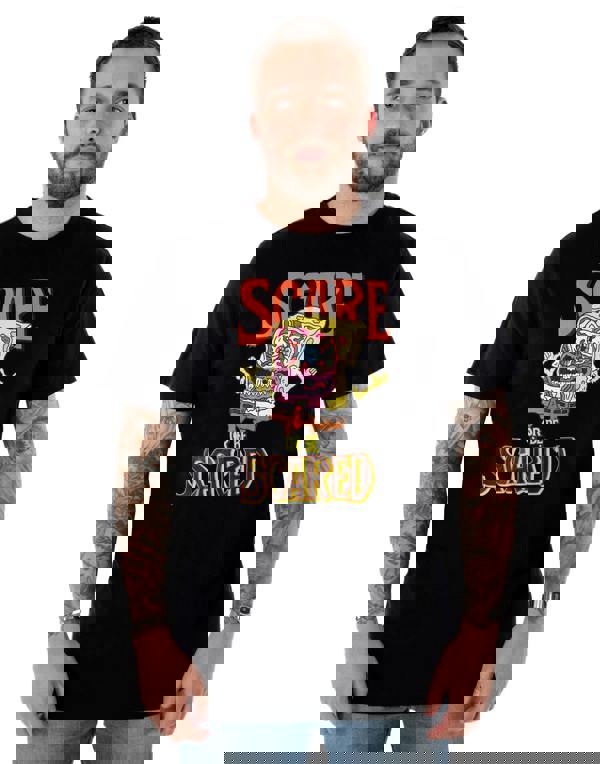 SpongeBob SquarePants Unisex Black Scare Or Be Scared Short Sleeved T-Shirt