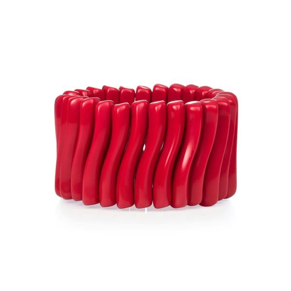Zavana Wide Red Chunky Bangle Bracelet for Women