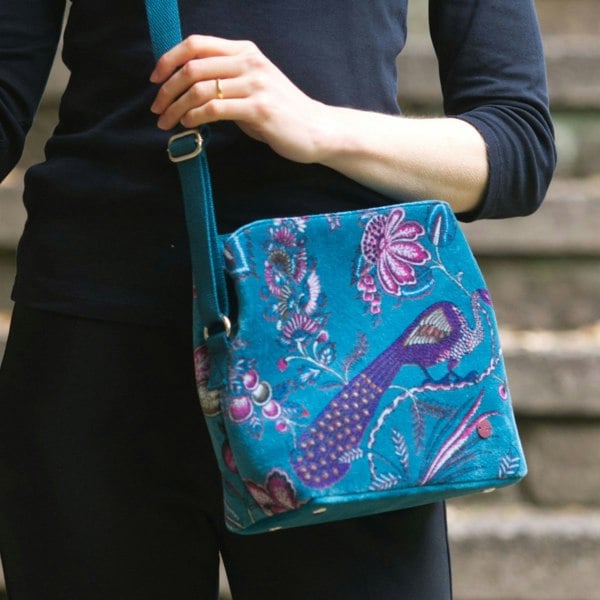 Earth Squared Soft Velvet Hobo Bag –  Shoulder Bag in Cotton Velvet