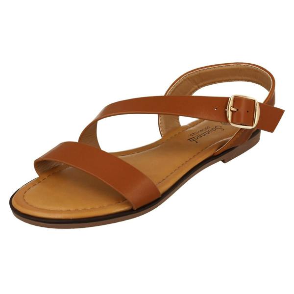 Savannah Ladies Savannah Flat Y Strap Mule Sandal with Buckle F00443