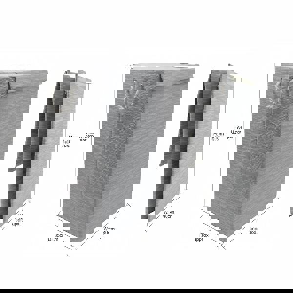 JVL Serena Foldable Fabric Laundry Hamper with Lid for Bedroom and Bathroom Use, Light Grey