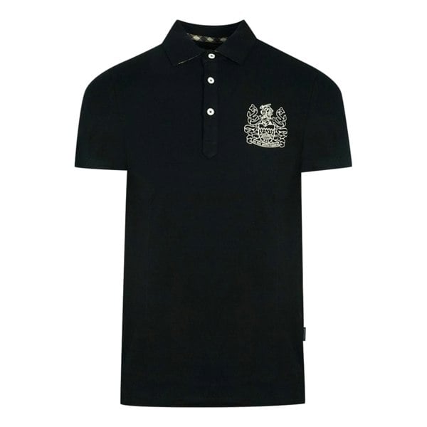 Aquascutum Aldis Crest Chest Logo Polo Shirt - Black