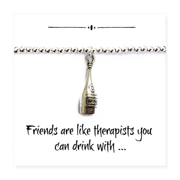 Aye Do Gifts Wine Bottle Charm Bracelet on Funny Friends Gift Card