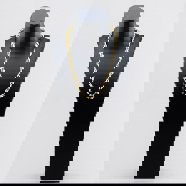 T. H. Baker Silver Sterling Gold Tone 22 Inch Patterned Tulip Chain S1091Y-22