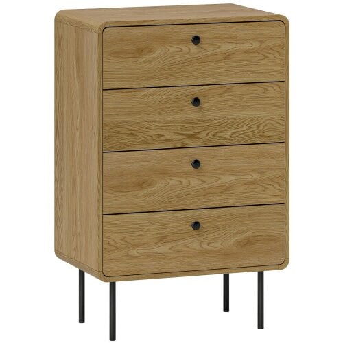 Wyld Haus Elmira Wood Oak Finish 4 Drawer Modern Storage Chest