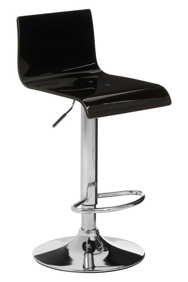 Interiors by Premier Baina Black Acrylic Bar Stool with Chrome Base