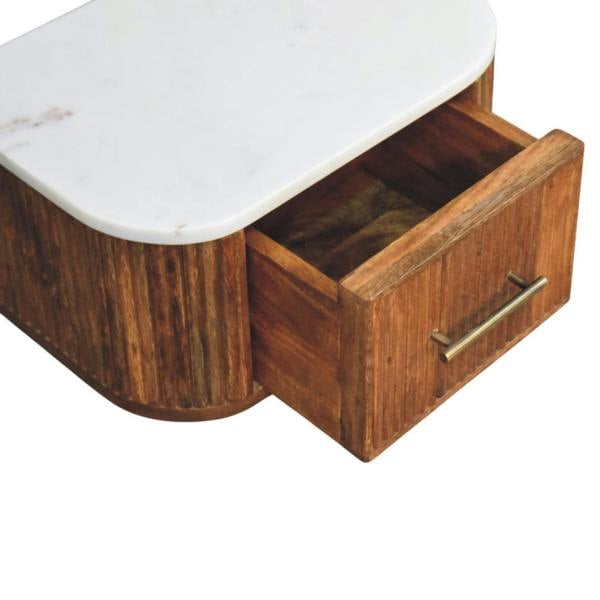 Artisan Furniture Solid Wood Beaumont Wall-Mounted Bedside, 1 Drawer , Brown
