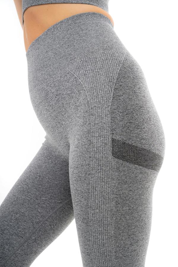 Smart Living Women's High Waist Solid Marl Leggings with Bum Lift - Charcoal