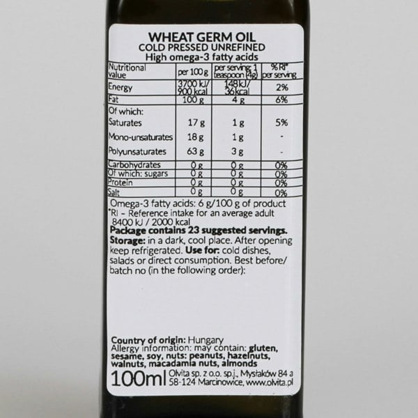 Ol'Vita Wheat Germ Oil | Cold Pressed | Unrefined