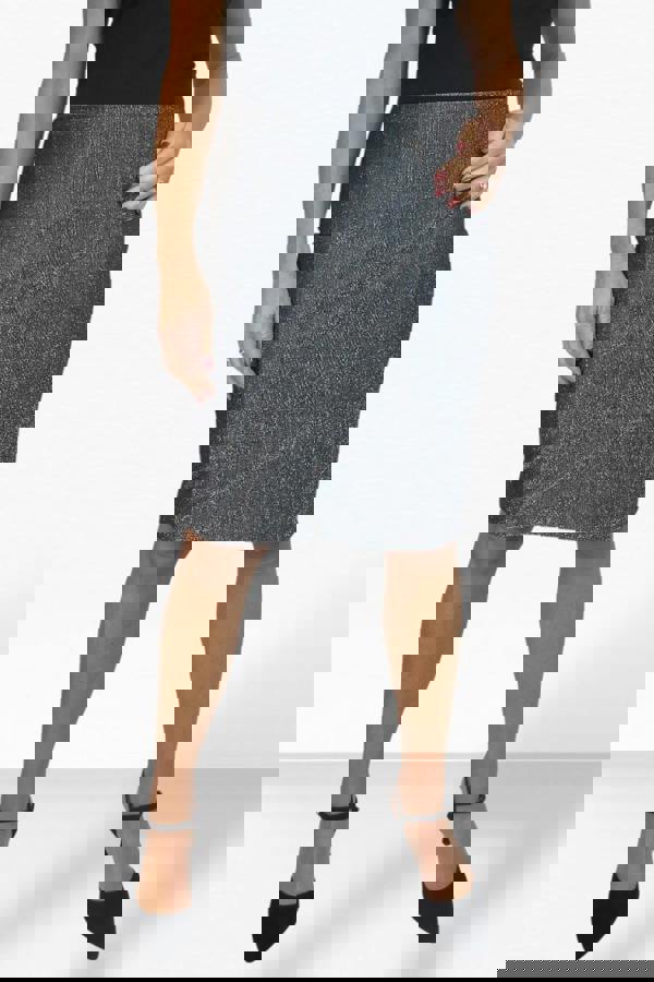 Paulo Due Women's Knee Length Metallic Party Pencil Skirt