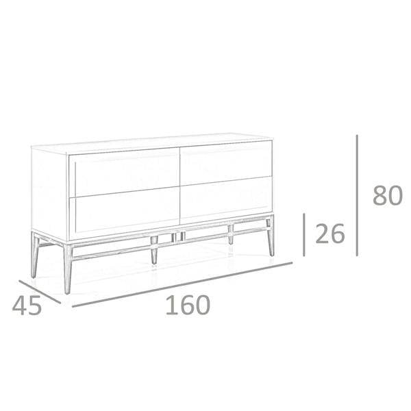 Angel Cerdá Beige and Walnut Wood Sideboard 3074