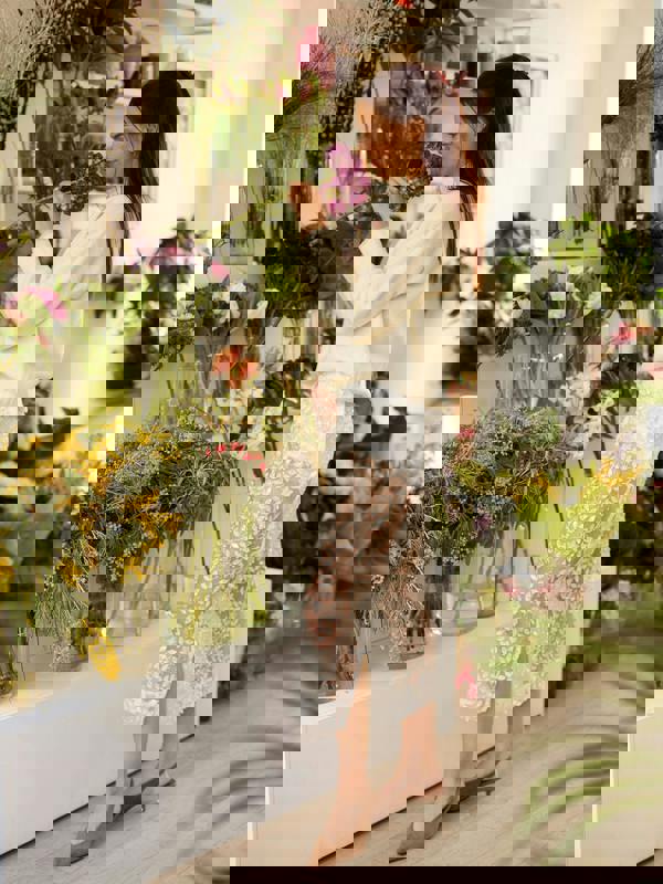 GWD Imara Floral Embroidery, Sheer Sparkle Skirt