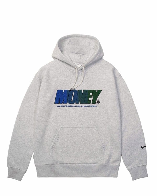 Money Chenille Block Fader Hood Grey