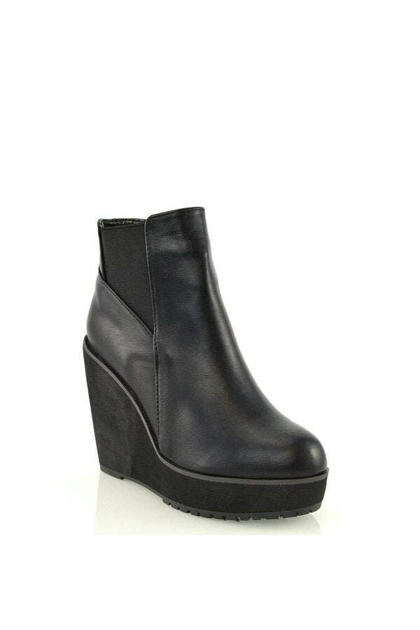 XY LONDON High Wedge Heel Platform Ankle Boots