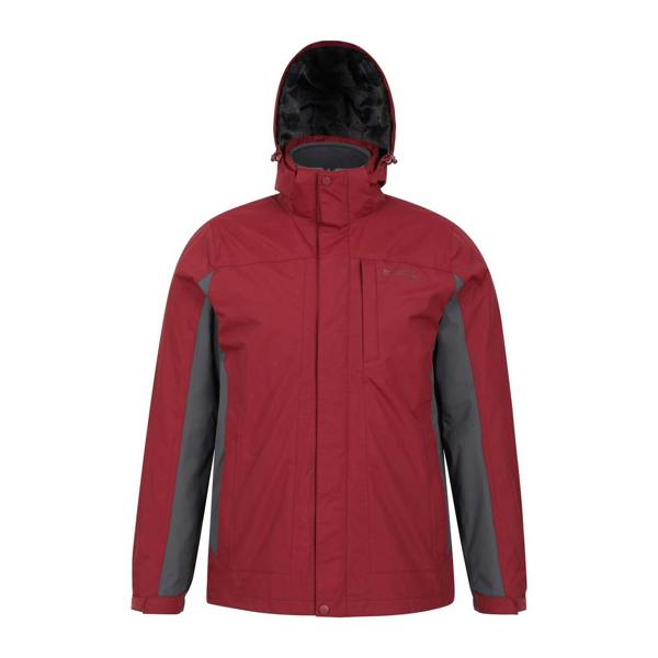 Mountain Warehouse Mens Thunderstorm 3 in 1 Waterproof Jacket - Red - 