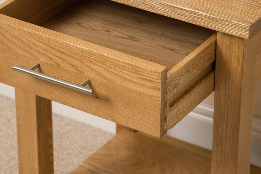 That's Furniture Oslo Solid Oak Lamp Table with 1 Drawer